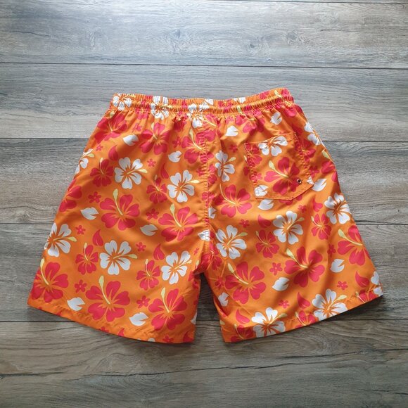 Men XL SHEIN Hawaiian Floral Swim Shorts Polyester Lining Drawstring Waist 30 In - Picture 6 of 7